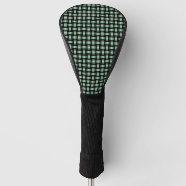 Green Black Weave Pattern Golf Head Cover (Front)