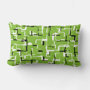 Green Black White Modern Pattern Lumbar Cushion