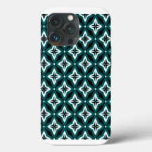 Green Black & White Ogee Pattern