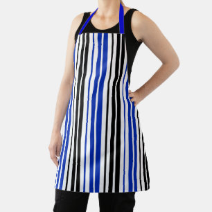 Green Black White Stripes Pattern Design  Apron