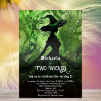 Green Black Witch Two Wicked Girl 2nd Birthday