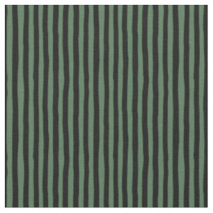 Green & Black Wonky Stripes Fabric
