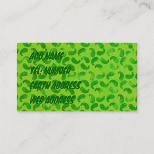 Green Blobs on Lime Green Business Card
