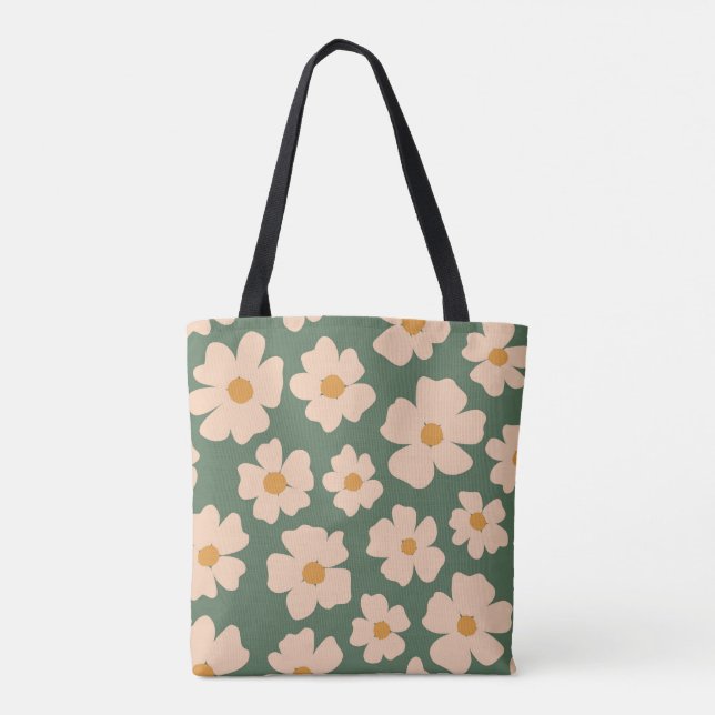 Green Blooms Tote Bag (Back)