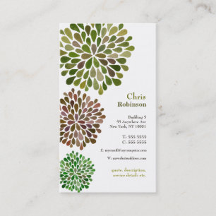 Green Blossom Burst Neutral Business Card