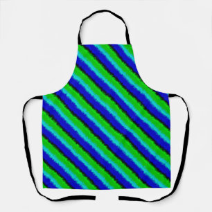 Green Blue abstract 3D rainbow pattern Apron