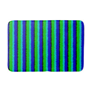 Green Blue abstract 3D rainbow pattern Bath Mat