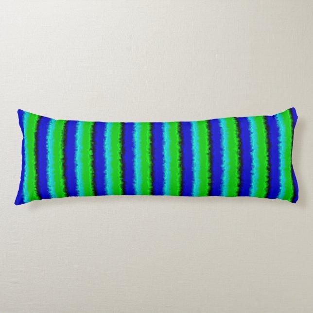 Green Blue abstract 3D rainbow pattern Body Cushion (Front)