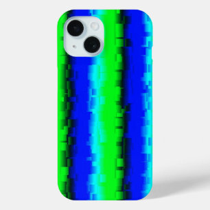 Green Blue abstract 3D rainbow pattern iPhone 15 Case