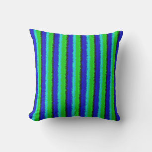 Green Blue abstract 3D rainbow pattern Cushion