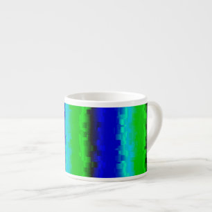 Green Blue abstract 3D rainbow pattern Espresso Cup
