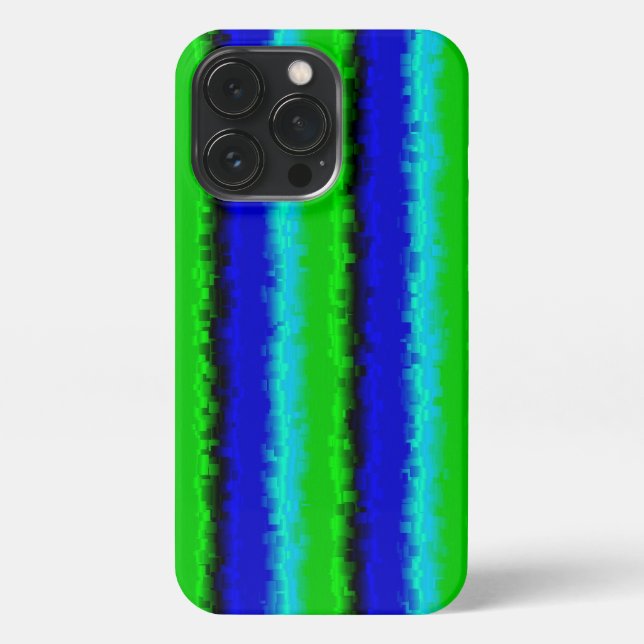Green Blue abstract 3D rainbow pattern iPhone Case (Back)