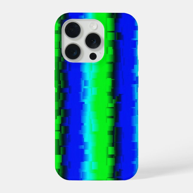 Green Blue abstract 3D rainbow pattern iPhone Case (Back)