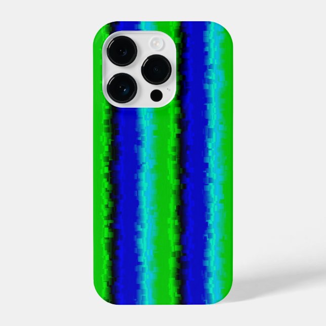 Green Blue abstract 3D rainbow pattern iPhone Case (Back)