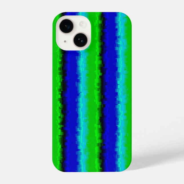 Green Blue abstract 3D rainbow pattern iPhone Case (Back)