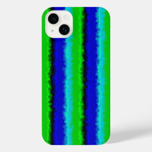Green Blue abstract 3D rainbow pattern iPhone 14 Plus Case