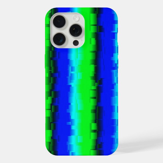 Green Blue abstract 3D rainbow pattern iPhone Case (Back)