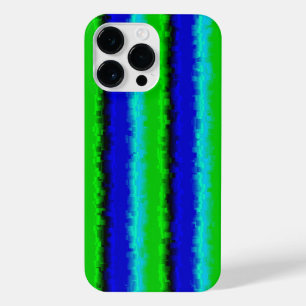Green Blue abstract 3D rainbow pattern iPhone 14 Pro Max Case