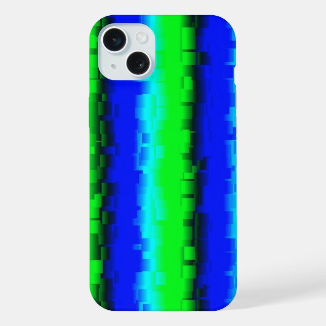 Green Blue abstract 3D rainbow pattern iPhone Case (Back)