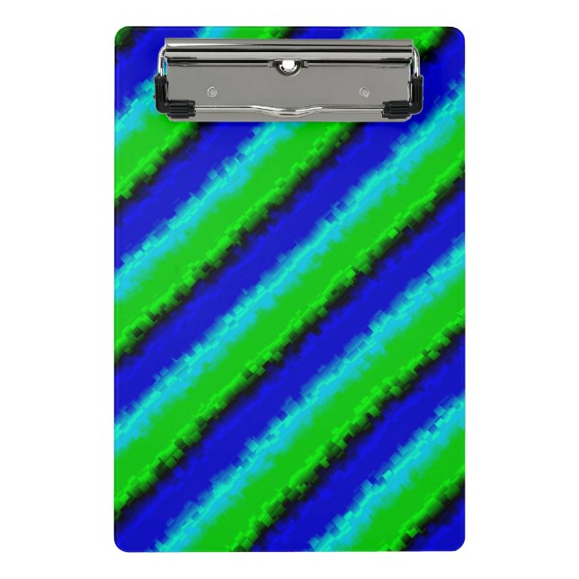 Green Blue abstract 3D rainbow pattern Mini Clipboard (Front)