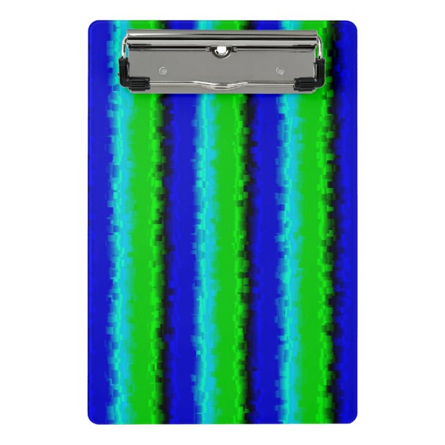 Green Blue abstract 3D rainbow pattern Mini Clipboard (Front)