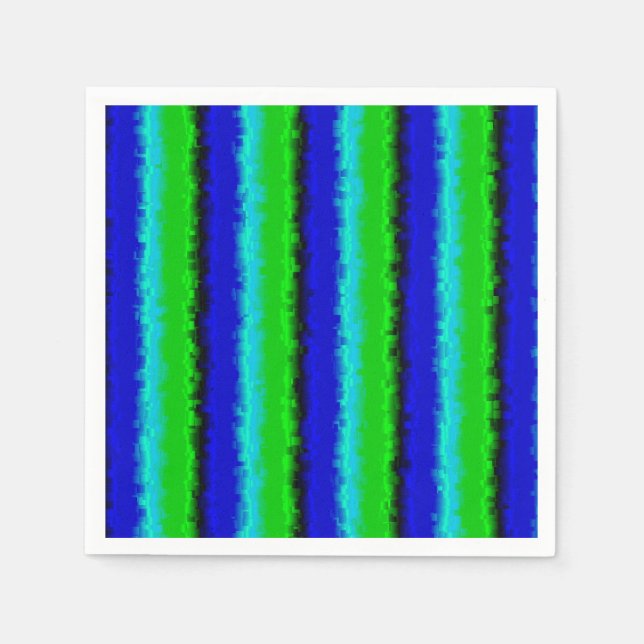 Green Blue abstract 3D rainbow pattern Napkin (Front)