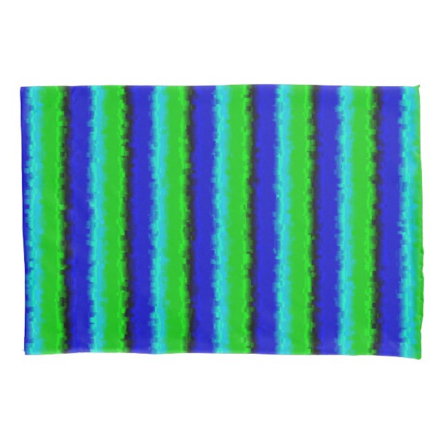 Green Blue abstract 3D rainbow pattern Pillowcase (Front)
