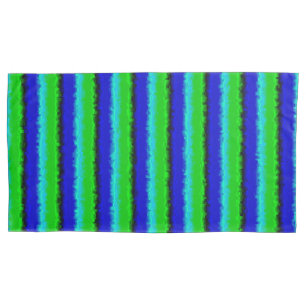 Green Blue abstract 3D rainbow pattern Pillowcase