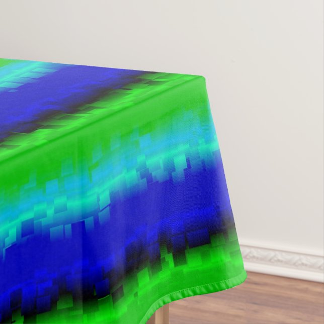 Green Blue abstract 3D rainbow pattern Tablecloth (In Situ)