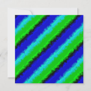 Green Blue abstract 3D rainbow pattern Thank You Card