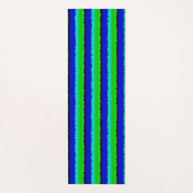 Green Blue abstract 3D rainbow pattern Yoga Mat (Front)