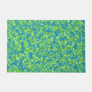 Green Blue Abstract Geometric Pattern Doormat