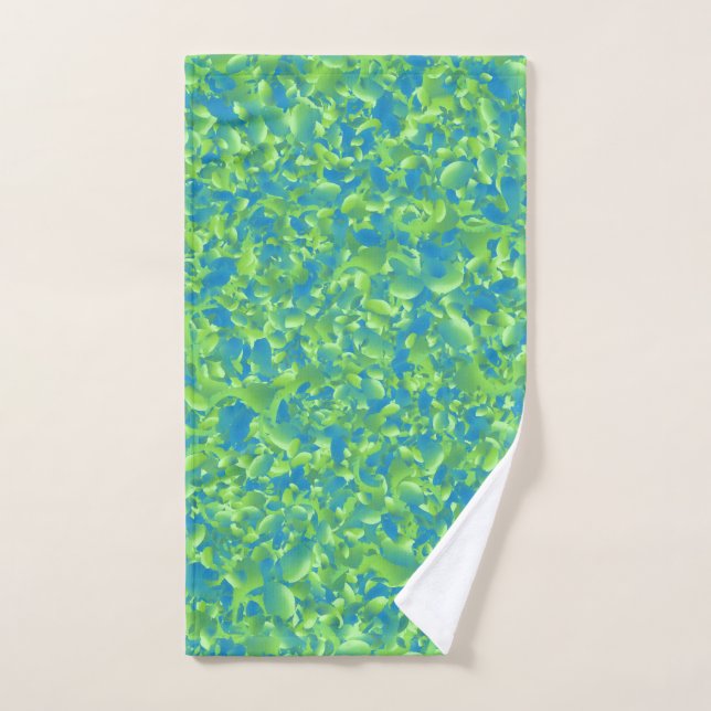 Green Blue Abstract Geometric Pattern Hand Towel (Hand Towel)
