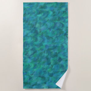 Green Blue Abstract Seamless Pattern Beach Towel