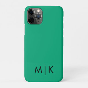 Green Blue and Black Modern Monogram iPhone 11 Pro Case