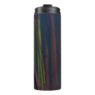 Green blue and brown abstract painting thermal tumbler