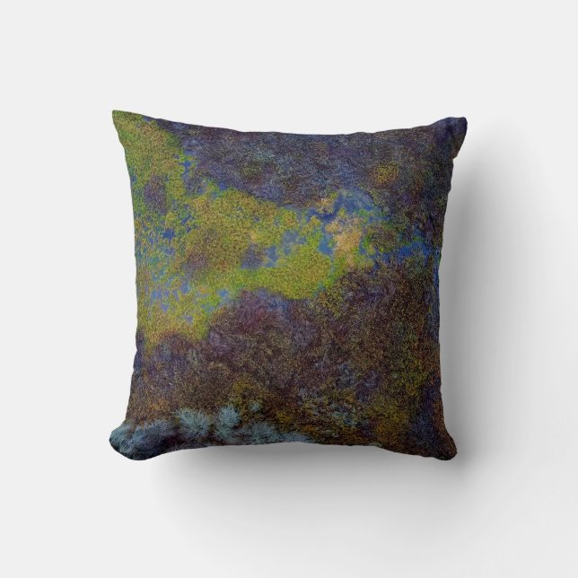 Green, blue, and brown mat cushion (Front)