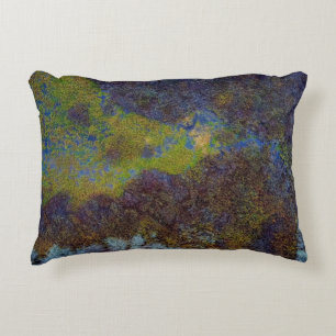 Green, blue, and brown mat decorative cushion