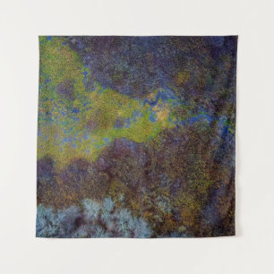 Green, blue, and brown mat tapestry