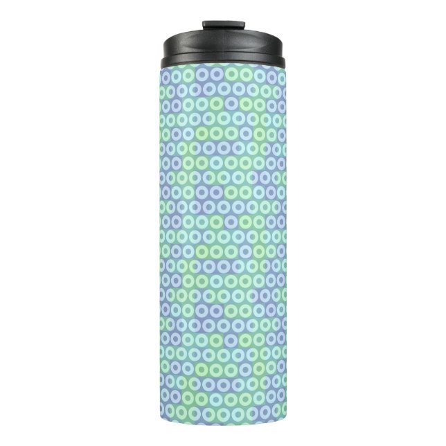 green, blue and purple circles thermal tumbler (Front)