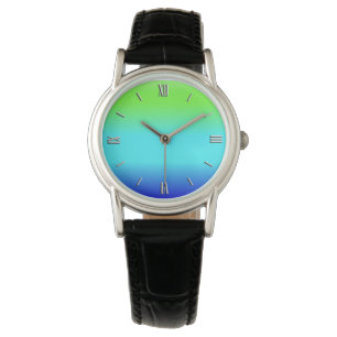 Green, blue and turquoise gradient watch