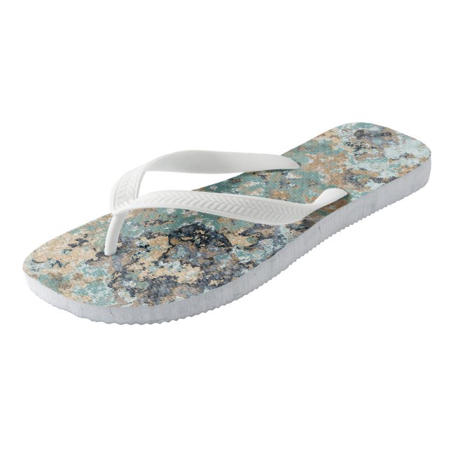 Green, Blue and Turquoise Marble Thongs (Angled)