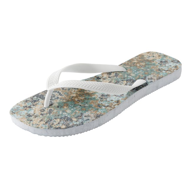 Green, Blue and Turquoise Marble Thongs (Angled)