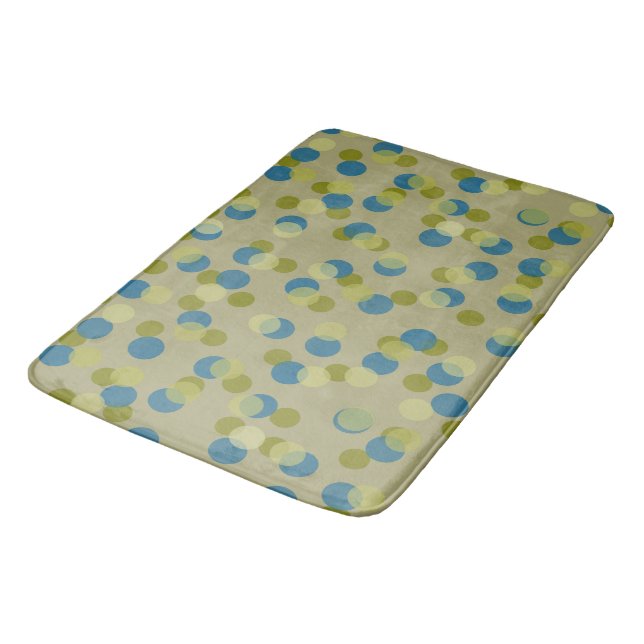 green, blue and yellow dots bath mat (Angled)