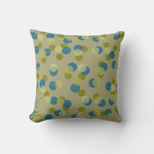 green, blue and yellow dots cushion