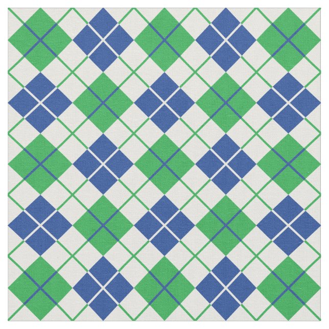 Green-Blue Argyle Fabric (Close Up)