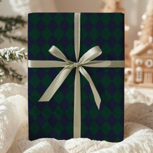 Green Blue Argyle Wrapping Paper