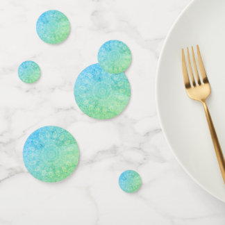 green blue bead doilies confetti
