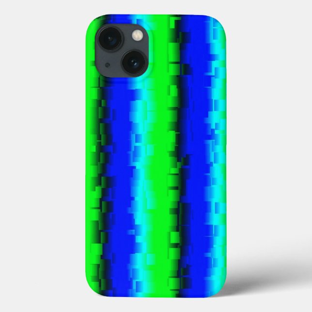 green blue black abstract rainbow pattern Case-Mate iPhone case (Back)