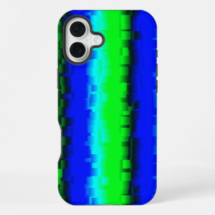 green blue black abstract rainbow pattern iPhone case